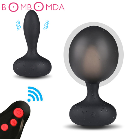Dilatador Anal inflable para hombres, juguete sexual de silicona expandible, con enchufe Anal grande, inalámbrico, con control remoto y automático, masajeador de próstata ► Foto 1/6