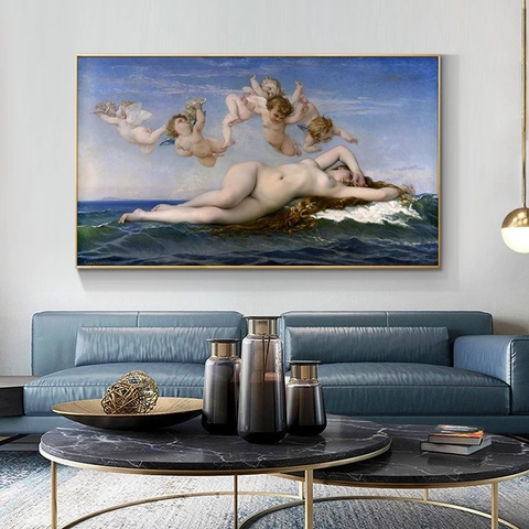 Cuadro de Nacimiento de Venus de Botticelli Giclee, lienzo, arte de pared, pintura al óleo famosa, reproducción de imagen para decoración para sala de estar ► Foto 1/6
