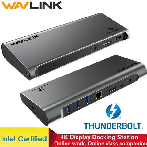 Thunderbolt 3-estación de acoplamiento con pantalla 4K, puerto USB C, DisplayPort, entrega de energía, Gigabit, Ethernet, para MacBook Pro, certificado por Intel ► Foto 1/1