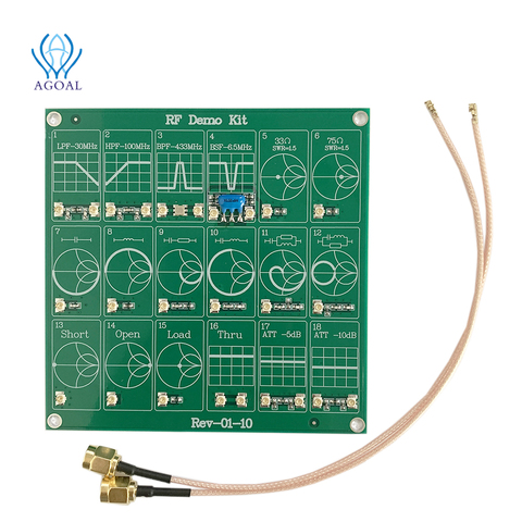 Placa de prueba RF para nanovna-f con 2 CABLES, filtro de prueba de red de Vector/atenuador, Kit de demostración RF para nanovna-f ► Foto 1/6