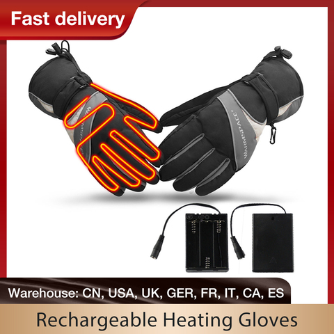 Recargable de calefacción impermeable guantes caliente batería de Moto alimentado por las carreras de motos en guantes de invierno ► Foto 1/6