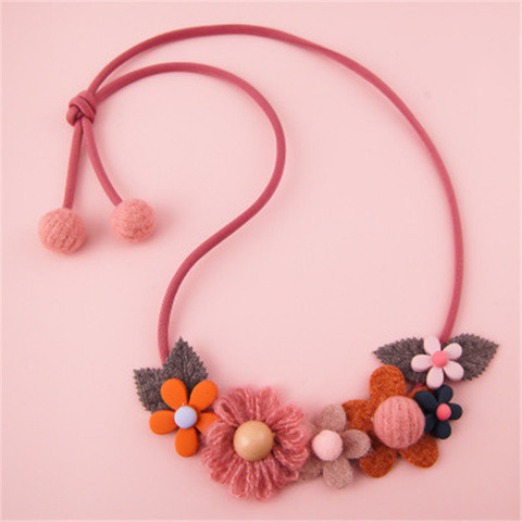 Collar de tela con dibujos animados para niños y niñas, flor, hoja, Coreano hecho a mano, botón, regalos, accesorios de ropa, Wholesale-HZPR-W16 ► Foto 1/5