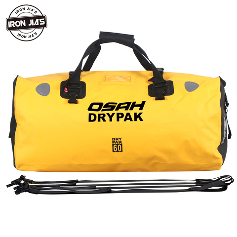Bolsas de cola impermeables para motocicleta bolsas de asiento trasero 60L bolsa de viaje moto Scooter equipaje de deporte asiento trasero paquete 40L negro verde ► Foto 1/6