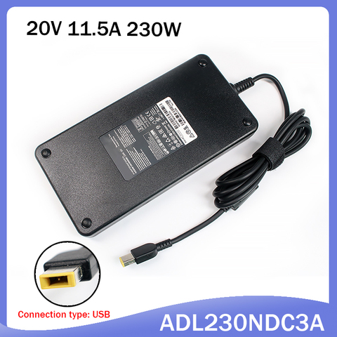 20V 11.5A 230W Delta adaptadores de corriente para Lenovo ADL230NDC3A 5A10H28357 SA10E75804 00HM626 forma delgada cargador USB de ordenador portátil ► Foto 1/5