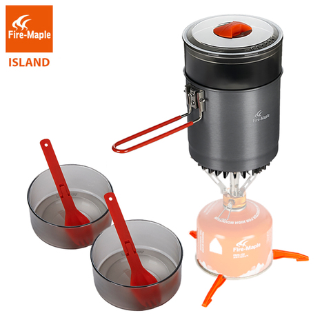 Fuego de arce Isla Vapor Kit de cocina al aire libre CONJUNTO DE a prueba de viento de intercambiador de calor de utensilios de cocina platos vajilla utensilios para el turismo ► Foto 1/6