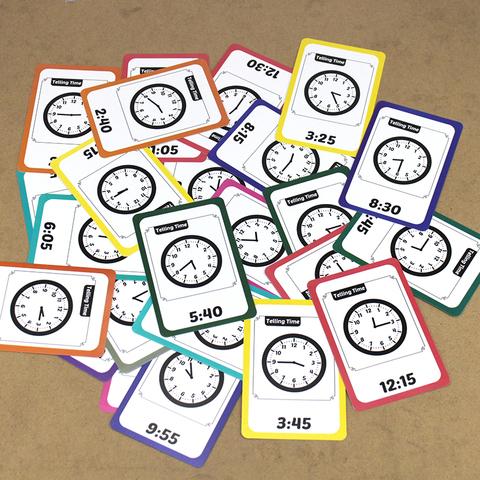 36 Uds bebé tiempo de aprendizaje/reloj de alarma gestión de vida montessori tarjetas flash para educativos para la estimulación cognitiva de los niños aprender Juegos Juguetes Juegos ► Foto 1/6