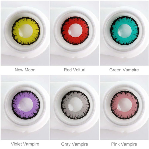 Lentillas de colores para Halloween, 2 unidades/PAR, para maquillaje de ojos, lentillas de Color cosmético anual con contenedor de lentes ► Foto 1/6