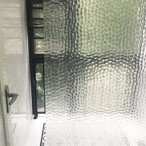 Cortina de ducha transparente gruesa 3D, resistente al agua, varios tamaños, con ganchos, decoración del hogar, accesorios de baño D25 ► Foto 1/6