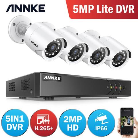 ANNKE-Sistema de videovigilancia 5 en 1, 8 canales, 2MP, FHD, + 5MP H.265, DVR Lite con 4 Uds., 1080P, cámaras de seguridad impermeables para exteriores, CCTV ► Foto 1/6