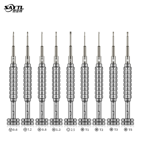 Juego de destornilladores de precisión Torx Cross T1 T2 T3 T5, puntas con mango para iPhone 6S 7 8P X, herramientas de mano abiertas para teléfono ► Foto 1/1