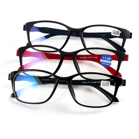 Gafas de lectura ultralivianas para hombre y mujer, lentes de lectura transparentes, a la moda, azul, elegantes, para juegos, cuidado de la visión + 1,00 ~ + 4,0 Dio ► Foto 1/6