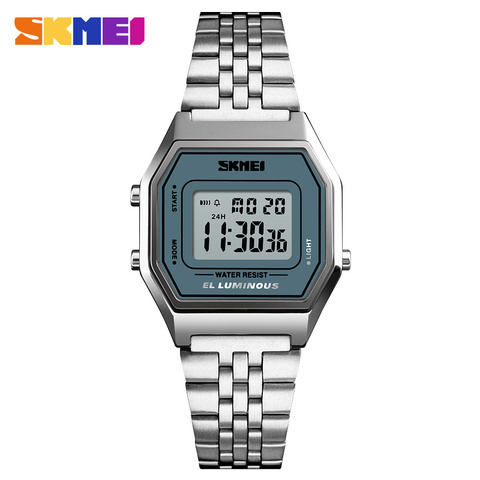 SKMEI-relojes digitales de lujo para hombre y mujer, pulsera de vestir de marca superior, reloj deportivo con cronómetro y alarma ► Foto 1/6