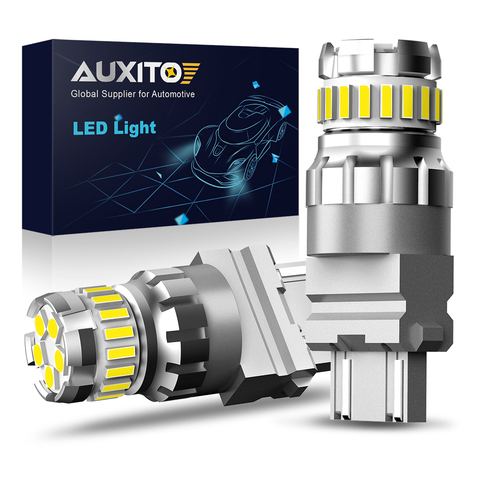 AUXITO-bombilla LED Canbus para freno trasero de coche, lámpara de señal de estacionamiento DRL, 12V, ámbar, amarillo, blanco y rojo, 2x T25, 3157, 3156, 3057, P27/7W ► Foto 1/6