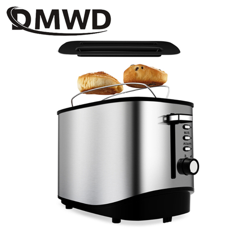 Tostadora eléctrica automática para pan, máquina para hornear croissant, sandwichera para desayuno de acero inoxidable, parrilla para tostadas, horno, 2 rebanadas, EU ► Foto 1/4