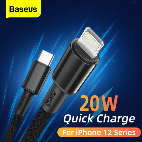 Baseus-Cable USB tipo C de 20W para iPhone, Cable de carga rápida para iPhone 12 Mini Pro Max PD 11 Pro X 8 7 Plus ► Foto 1/6