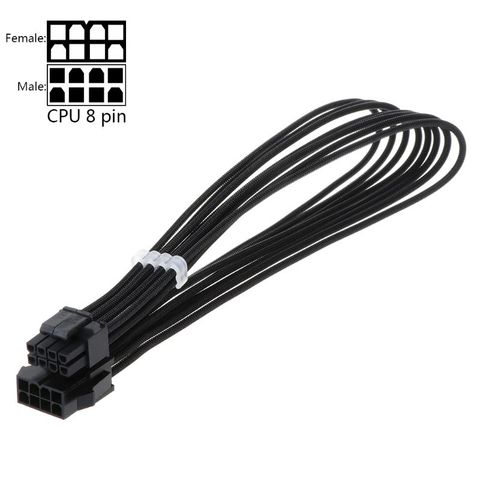 Cable de extensión de fuente de alimentación de nailon para PC accesorios de ordenador, placa base ATX CPU de 8 pines macho a hembra de 30CM/40CM ► Foto 1/6