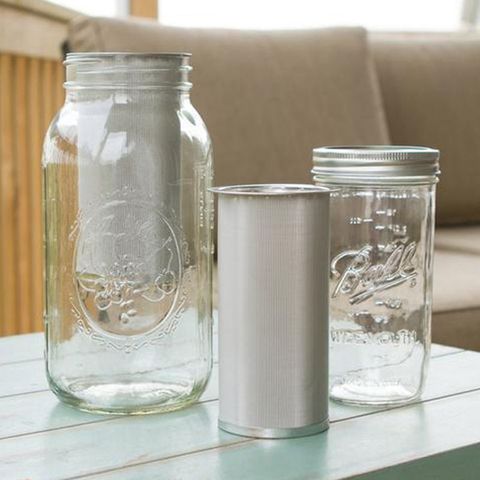 Mason Jar-cafetera de acero inoxidable para infusiones de té frío, colador de filtro de malla de té con hojas sueltas ► Foto 1/6