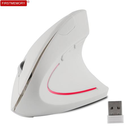 Ratón Vertical inalámbrico de mano derecha para juegos, ergonómico, 2,4G, 1600 DPI, USB, muñeca óptica, ratón saludable para ordenador PC ► Foto 1/6