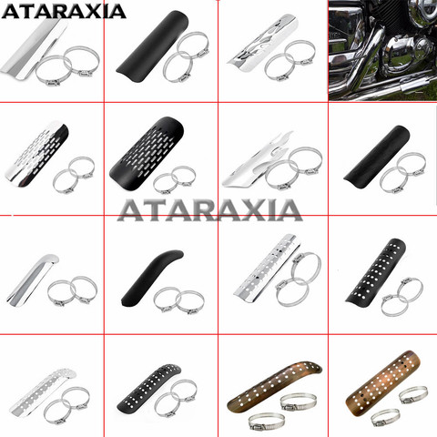 Silenciador de escape para motocicleta, Protector de patas de tubo, cubierta de escudo térmico con abrazaderas ajustables para Harley, Honda, Yamaha, Kawasaki, Ducati ► Foto 1/6