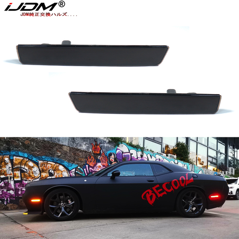 IJDM frente ámbar roja trasera luz LED de posición lateral para 2015-2022 Dodge Challenger luces de balizamiento lateral reemplazar OEM Sidemarker lámparas ► Foto 1/6