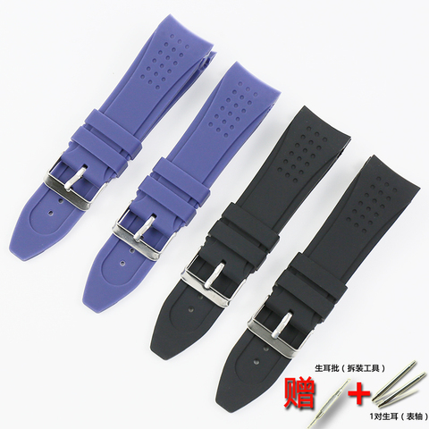 Correa de silicona de 24mm para hombre y mujer, accesorios para reloj, correa de goma, hebilla de Pin, Correa deportiva resistente al agua para hombre y mujer ► Foto 1/6