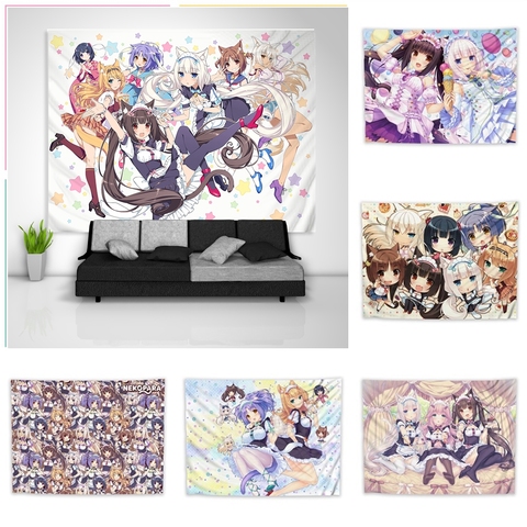 Nekopara Chocola vainilla arte, tapicería de la pared mesa de sofá cama cubierta de Casa decoración cartel ► Foto 1/6