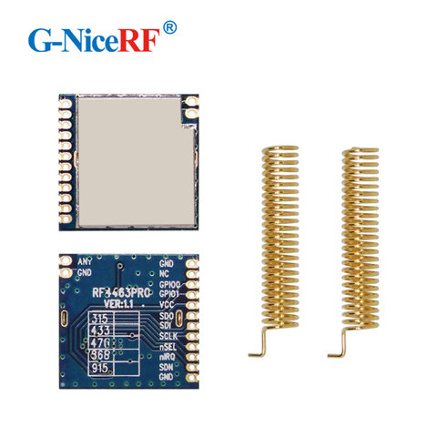 RF4463PRO 100mW Digital RSSI SI4463 SPI interfaz 433Mhz transmisor inalámbrico con antena helicoidal ► Foto 1/6