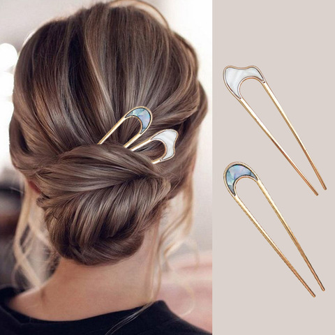 Horquilla japonesa para el pelo para mujer, horquillas sencillas y coloridas en forma de U para niña, accesorios para el cabello, accesorios para el cabello, tocados 2022 ► Foto 1/6