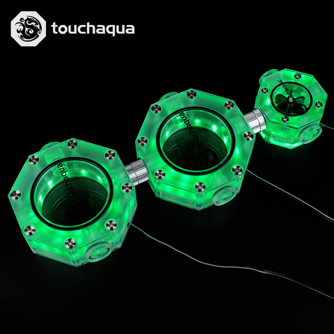 Bitspower-Paquete de tanque de agua Touchaqua octogonal Dual, paquete Digital RGB con 2 uds. De tanque con flor, potencia de entrada de 5v ► Foto 1/6