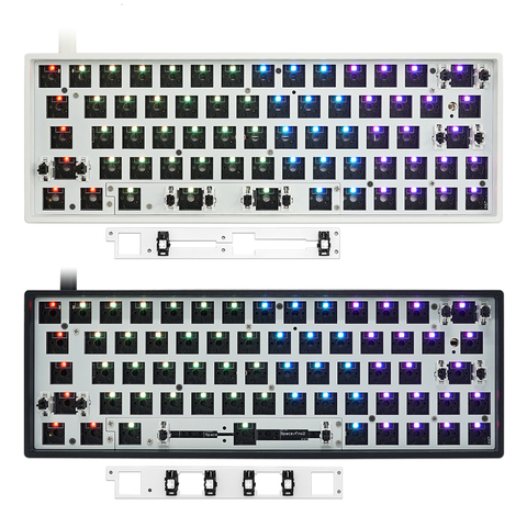 Teclado mecánico gk64x gk64, intercambiable, 60% personalizado, compatible con Barra espaciadora dividida, rgb, interruptor, led, tipo c, programable, con software ► Foto 1/5