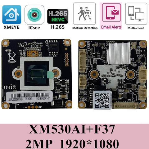 XM530 + F37 2MP 1080P cámara IP H.265 1080P Placa de módulo H.265 interfaz de Audio MIC RTSP detección de movimiento CMS XMEYE con radiador ► Foto 1/6
