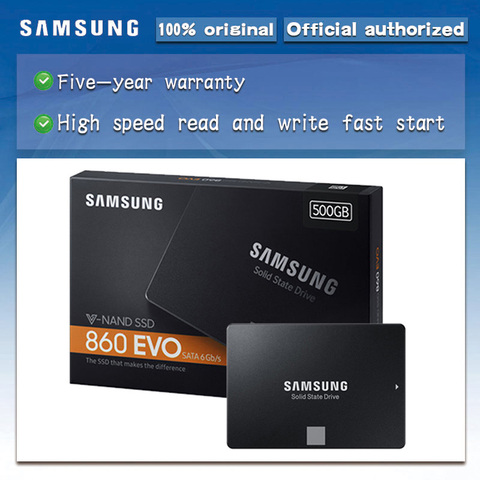 Samsung-unidad interna de estado sólido HD SATA III SSD para ordenador portátil, 860 EVO, 250GB, 500GB, 1TB, SATA 3, disco duro HDD de 2,5 pulgadas ► Foto 1/6