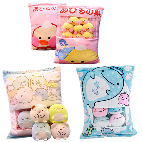 Sumikko Gurashi & Hamster-Bolsa de varios tipos, cerdo, conejo, pato, gatos y ballena, almohada blanda peluche, Animal de dibujos animados, regalo para niños ► Foto 1/6