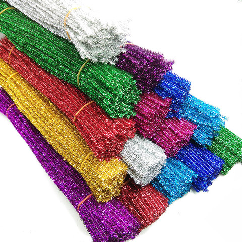 50/100 Uds 30cm tallos de Chenille brillo limpiador de tuberías s juguetes educativos para niños de limpiador de tuberías juguetes artesanía de bricolaje hecha a mano suministros ► Foto 1/6