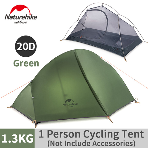 Naturehike al aire libre ultraligero de ciclismo tienda 20D doble capa a prueba de lluvia a prueba de viento portátil único tienda de viajes de Camping con Mat ► Foto 1/6