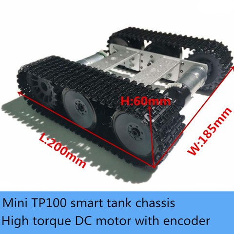 Kit de Robot inteligente sobre orugas sin montar Mini TP100, chasis de tanque de orugas metálicas, Panel de aluminio, codificador de alto par, Motor educativo DIY ► Foto 1/6