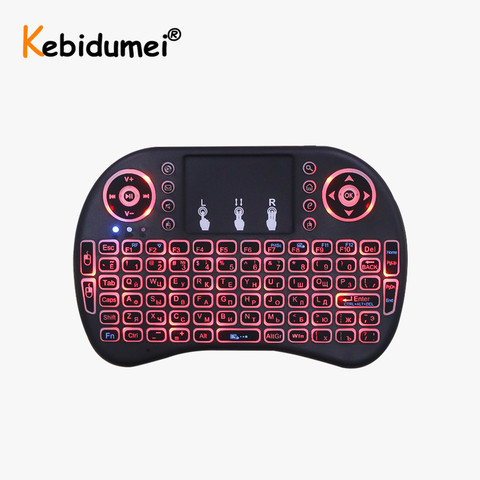 Teclado inalámbrico i8 retroiluminado con USB, 2,4 GHz, Touchpad portátil en inglés y ruso, Control remoto, Android TV Box ► Foto 1/6