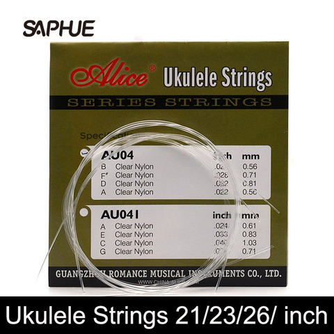 4 unids/set Alice AU04 Soprano cuerdas para ukelele de nailon de parte instrumento accesorios para 21 