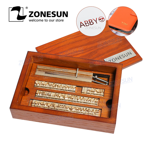 ZONESUN, logotipo personalizado de latón, Letra de ranura en T, estampado en caliente, letras, sello de cobre, molde del alfabeto, prensa personalizada, molde de caracteres de fuente ► Foto 1/6