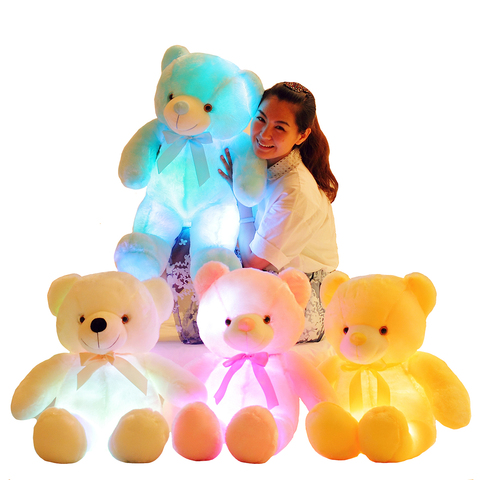 Oso de peluche luminoso de 25/30/50cm con luz LED, colorido brillante, juguete de peluche con relleno de Animal, regalo de Navidad para chico ► Foto 1/6