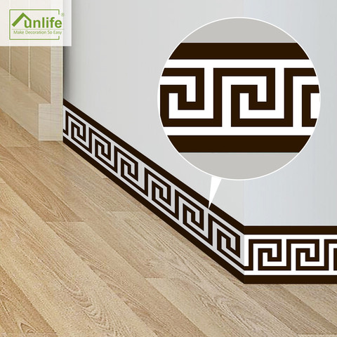 Funlife griego frontera papel pintado, Kicking line Wall sticker autoadhesivo para pasillo baño decoración impermeable DIY Decal ► Foto 1/6