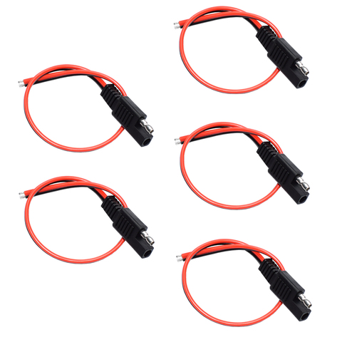 Cable de extensión automotriz SAE, 18awg, 30CM, 2 pines con conector SAE, Cable de extensión de desconexión rápida, 5 uds. ► Foto 1/6