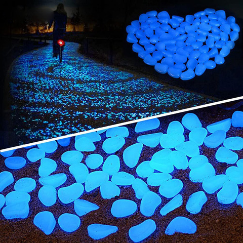 Piedras luminosas decorativas para decoración de jardín, guijarros decorativos que brillan en la oscuridad, decoración para tanque de peces en exteriores, piedras de guijarro para acuario, mezcla de colores H1207 ► Foto 1/6