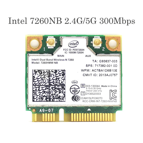 Intel-tarjeta Wifi inalámbrica para HP EliteBook 7260 300 820 840, compatible con 400PO 600PO 800EO, 7260HMW NB Mini PCI-E 802.11b/n, 850 M ► Foto 1/4