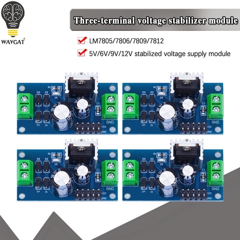 LM7805 LM7806 LM7809 LM7812 módulo de fuente de alimentación con regulador de voltaje de tres terminales CC/ca de 5V, 6V, 9V, 12V de salida máxima de 1.2A ► Foto 1/6