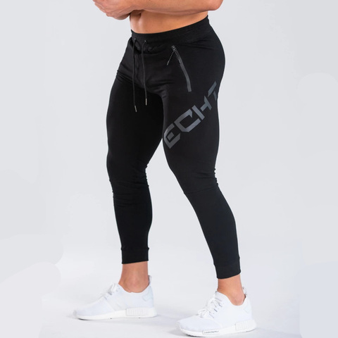 Pantalones de chándal ajustados para hombre, ropa deportiva para correr, de algodón, para gimnasio, entrenamiento deportivo, otoño ► Foto 1/6