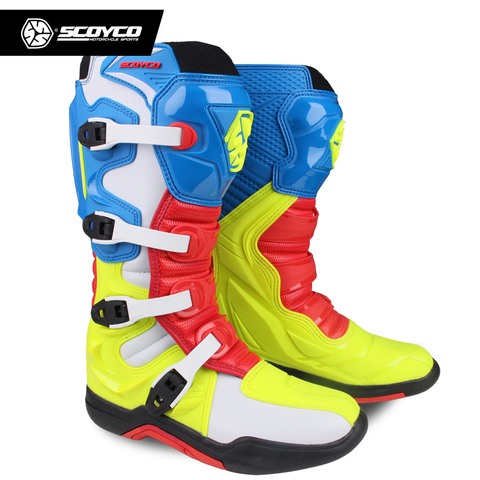 Botas de Moto de carreras para hombre, zapatos altos para Motocross,  todoterreno - AliExpress