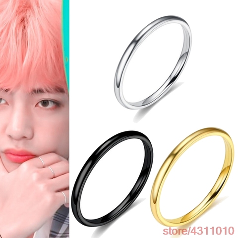 Anillos de nudillos de moda Kpop bangtan boys, joyería de anillo a la moda V jin jimin, accesorios de anillo para dedo para mujeres, hombres, fans, joyería ► Foto 1/6