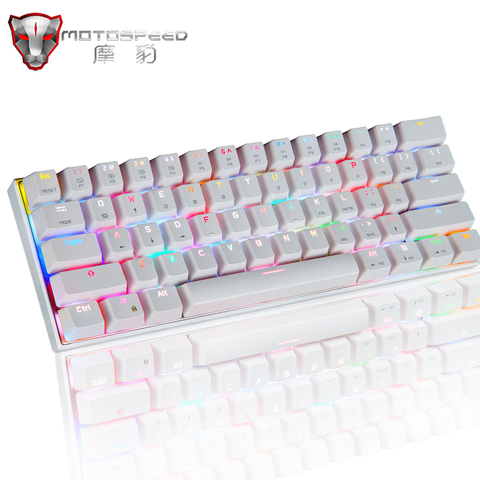 Motospeed-Teclado mecánico para videojuegos CK62, Teclado mecánico con cable USB/Bluetooth Dual, retroiluminación LED RGB de 61 teclas para PC, ordenador y jugadores ► Foto 1/6