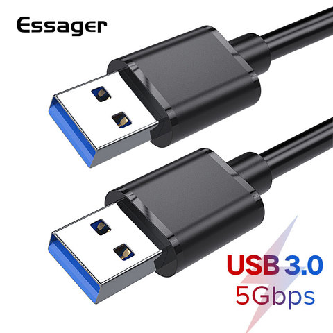 Essager-Cable de extensión USB A USB tipo A, macho A macho, extensor USB 3,0 para radiador, disco duro, Webcom, Cable de extensión USB3.0 ► Foto 1/6